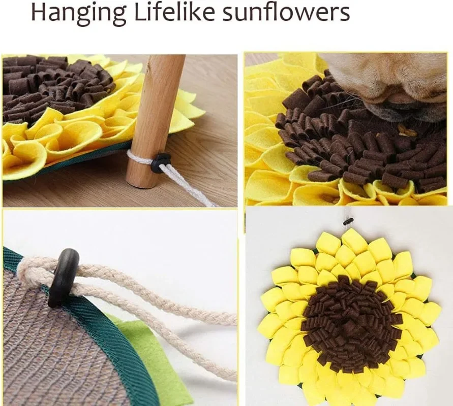 Sonnenblumen-Hundespielzeug Schnüffelmatte Interaktives Futtersuchspielzeug Anti-Verschlucken Slow Feeder Pad für Hunde und Katzen Geruchstraining Haustier-Puzzle-Spielzeug – Detail 7
