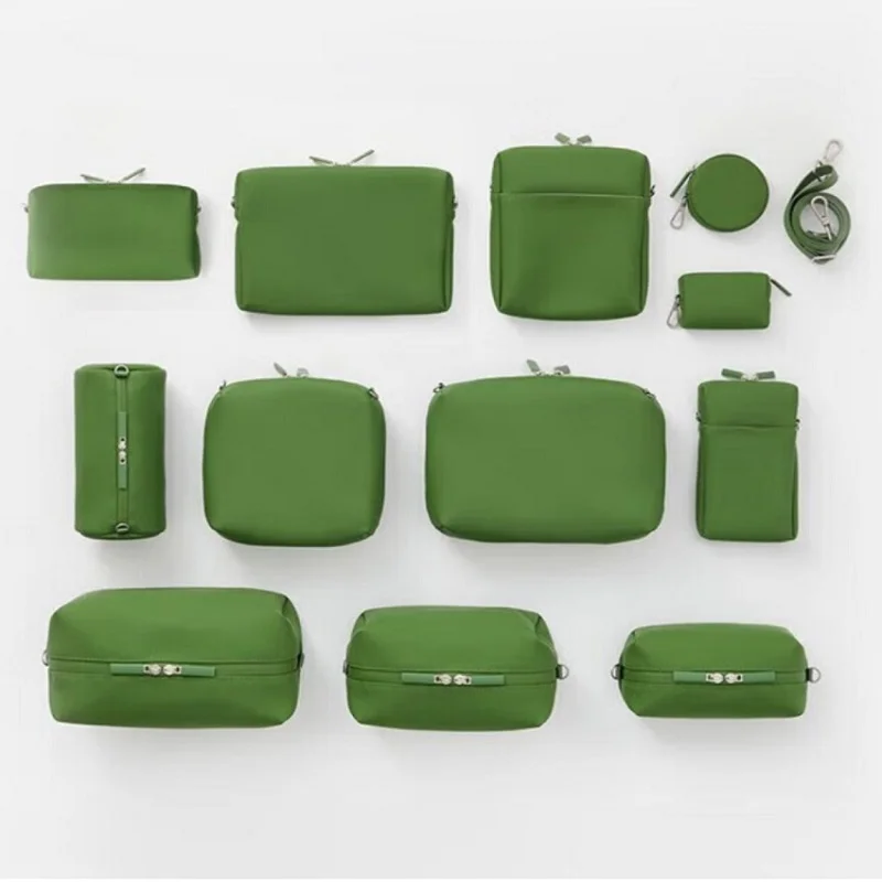 

Free Combination Travel Storage Bag Handheld Durable PU Leather Zero Wallet Japanese Style Rectangular Shape Universal Use