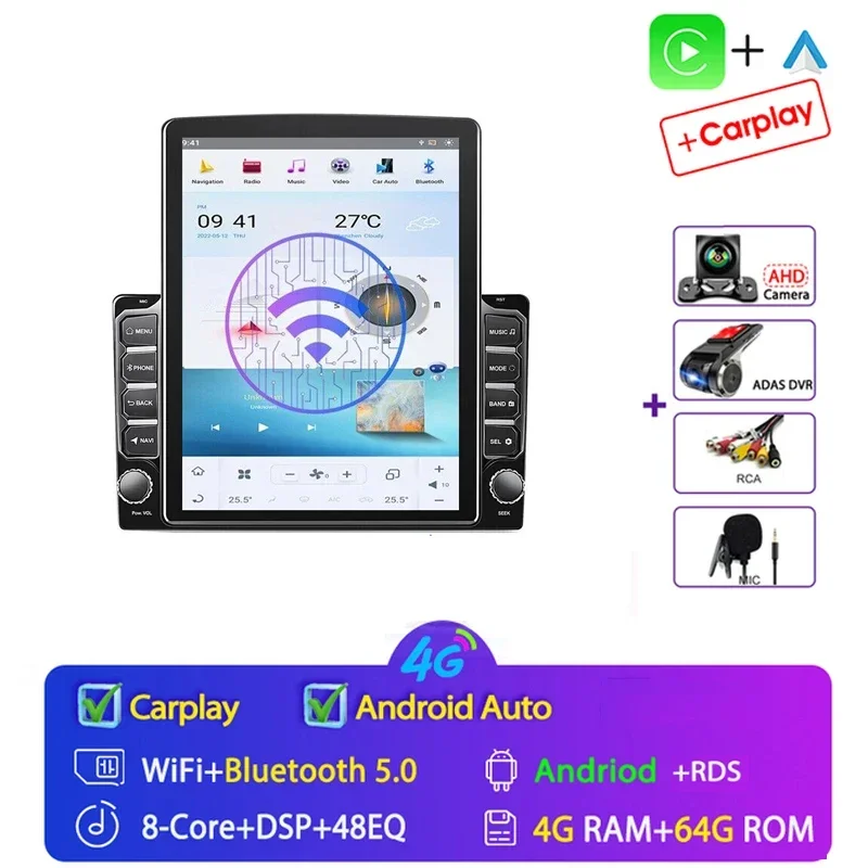 2 Din Android 15 Auto Universele Autoradio multimedia video Speler voor Tesla Type 9.7 inch Stereo Carplay 2din GPS navigatie