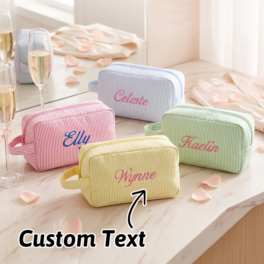 Customized Name/Initials/Text Toiletry Bag - Large Capacity Lightweight Personalized Souvenir Gifts for Birthday and Anniversary