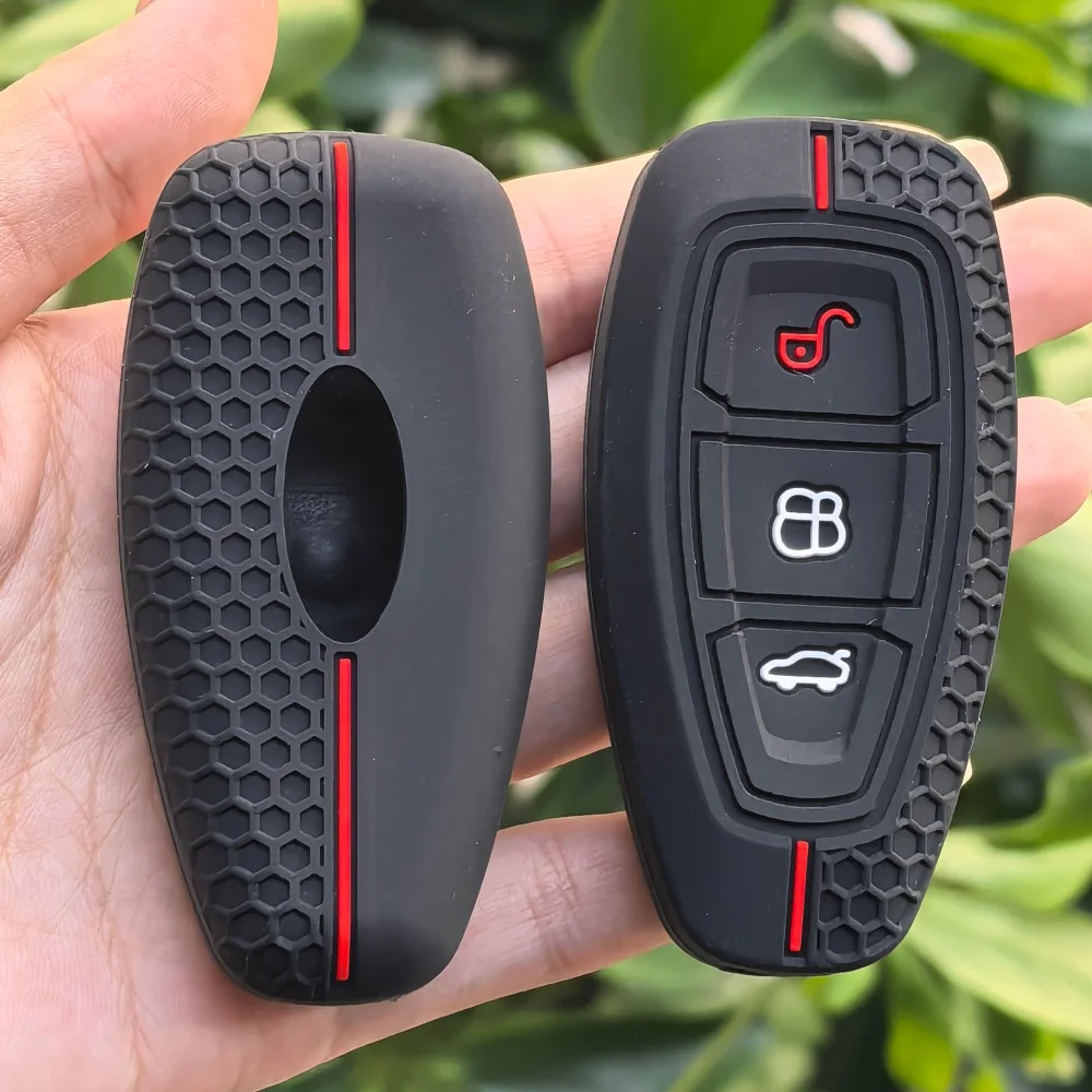 Funda de Silicona Metálica para Llaves de Coche Ford ST Line Fiesta Focus Mondeo Ecosport Kuga Edge Escape, Accesorios para Llaves