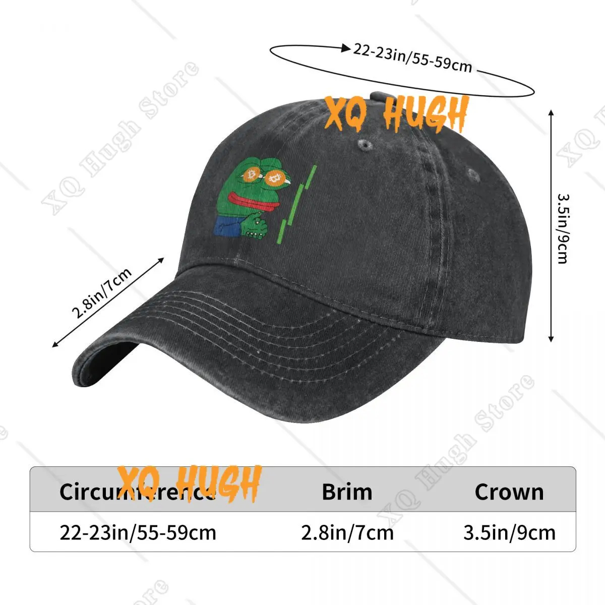 Bitcoin Crypto Frog Meme Bitcon Retro Hat Cotton Outdoor Sun Protaction Caps Unisex Casual Snapback Hats