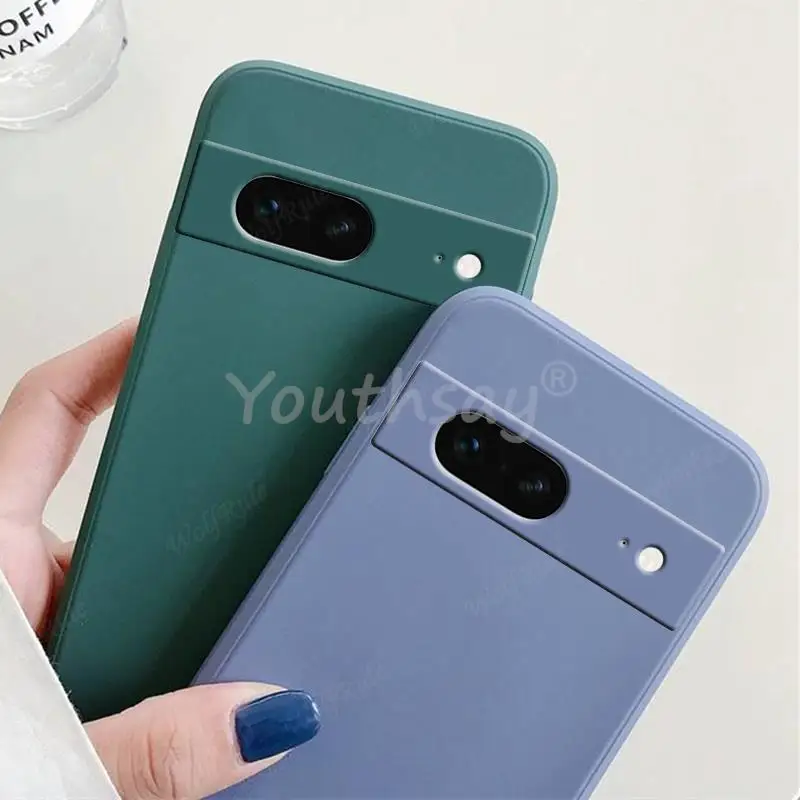 For Google Pixel 7 Pro Case Google Pixel 7 6 8 Pro 8A 7A 6A Cover Fundas Coque Soft Original Liquid Silicone Phone Case Pixel 7