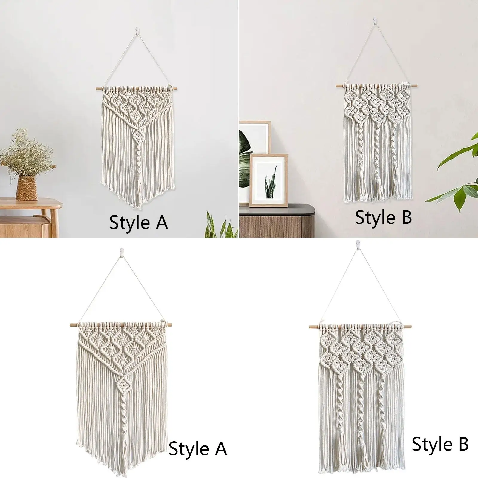 Macrame Wall Hanging Fringe Prop Decoration Gift Handmade Backdrop Boho Wall Decor for Dorm Wedding over Bed Living Room Window