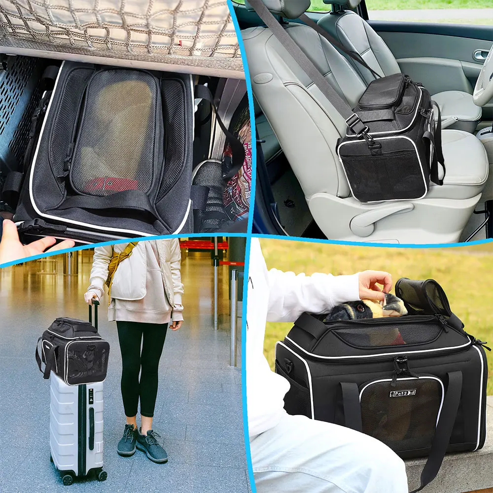 Imagem -05 - Petskd Top-expansível Pet Carrier Principais Eua Companhias Aéreas Aprovado Soft Small Dog Cat Carrier com Zíper de Segurança e Antiscratch Mesh