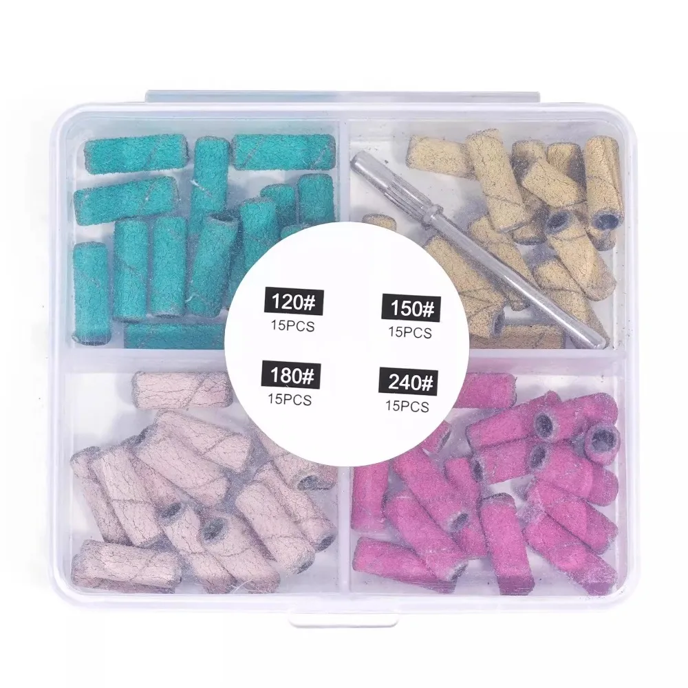 100/60/50pcs 3.1mm Mini Sanding Bands Kits Nail Drill Bits Mandrel Sets Electric Manicure Accessories Tool Dead Skin Remover