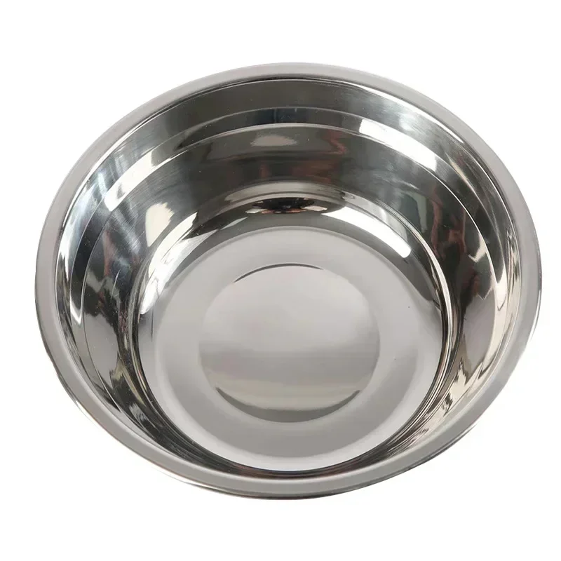 Stainless Steel Round Thicken Kitchen Cooking and Baking Kneading Bowl, Washing Fruit and Vegetable Bowl