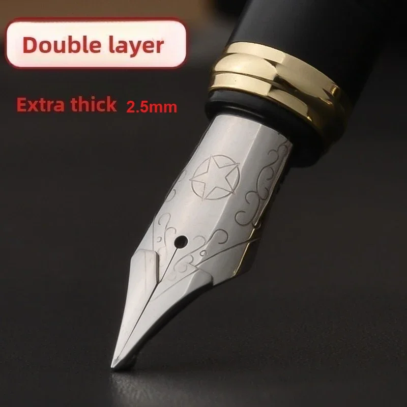 Hot Jinhao 450 Fountain Pen Extra Thick 2.5mm Long Knife Nib Double Layer Hand Polished Large Iridium Grain Calligraphy Pen