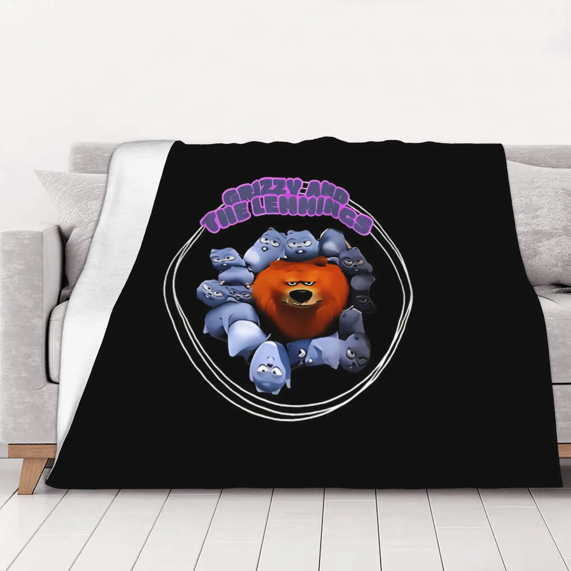 1PC Circle Group Grizzly And Lemmings home room decorations Winter Blankets for Adults Bedding Home Interior Sofa Knee