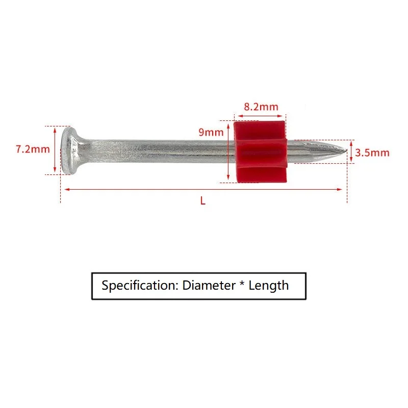 20Pcs Diameter 3.5mm Length 22~52mm Flat Head Hardened Cement Nails High Carbon Steel Fixed Wall Advertising Nails