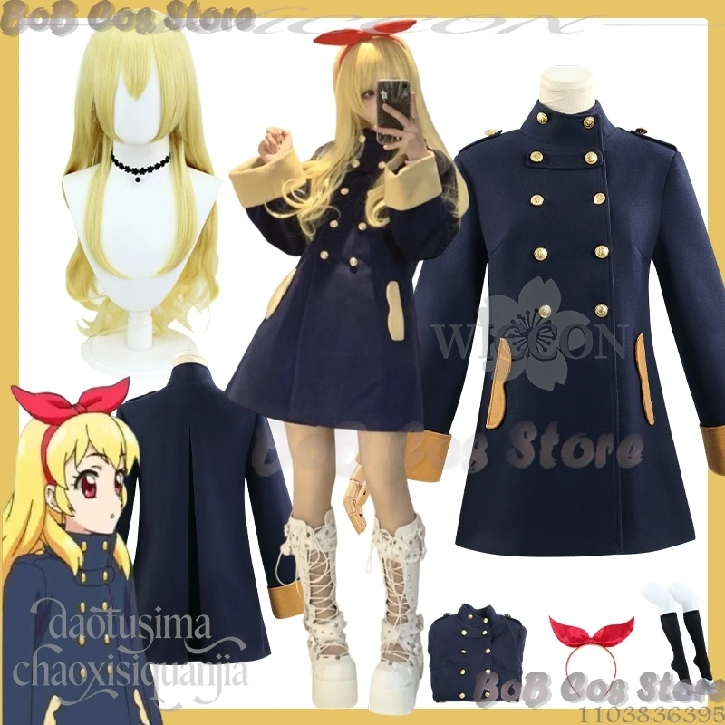 

Hoshimiya Ichigo Косплей Аниме Aikatsu Школьная форма Темно-синяя зимняя форма Пальто с бантом Головные уборы Хэллоуин Карнавал Navidad Cos
