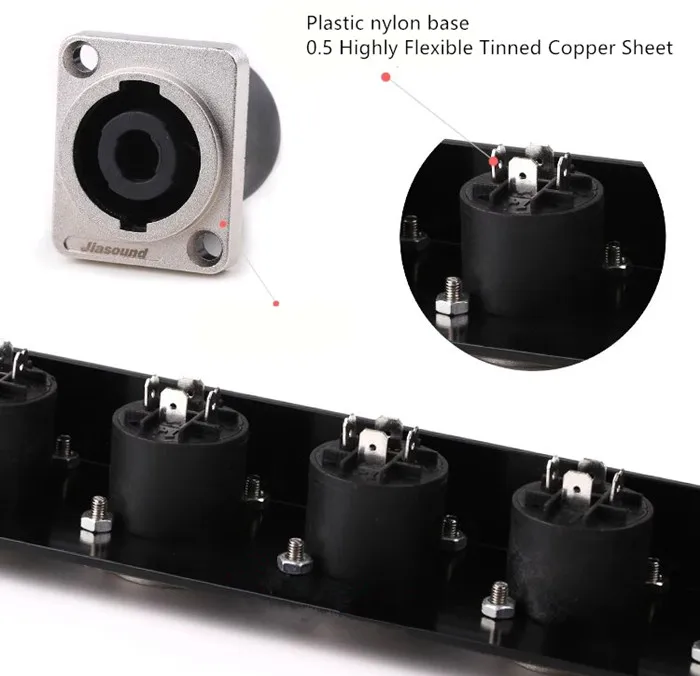 2*2.5mm2 16 chifres 16 maneiras dj equipamento de sistema de áudio sistema de som alto-falante cabo rack remendo gabinete de áudio montagem em painel