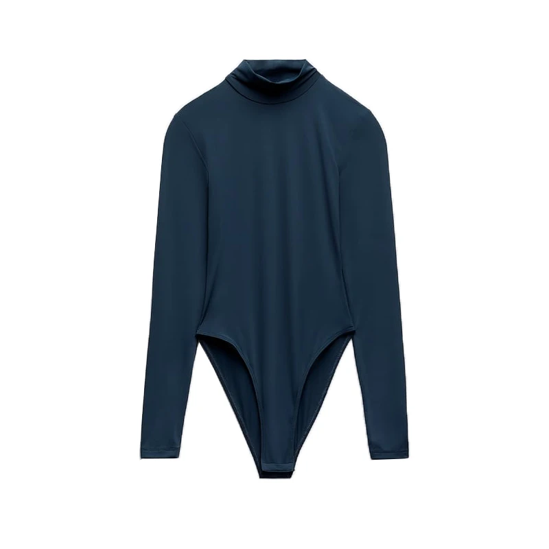 Autumn Winter Women's Slim Fit Long Sve Stand Collar Base Layer  Suit Ele Faionable Polyester Fabric