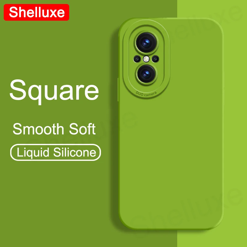 

For Nova9 SE Case Shelluxe Square Liquid Silicone Soft Cover For Huawei Nova 9 9SE Nova9SE Shockproof Phone Cases