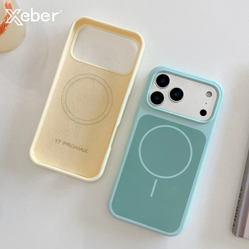 Für Magsafe Magnetische Drahtlose Lade Einfarbig Flüssigkeit Silikon Telefon Fall Für iPhone 17 Pro Max 17 17 pro Stoßstange Zurück Abdeckung
