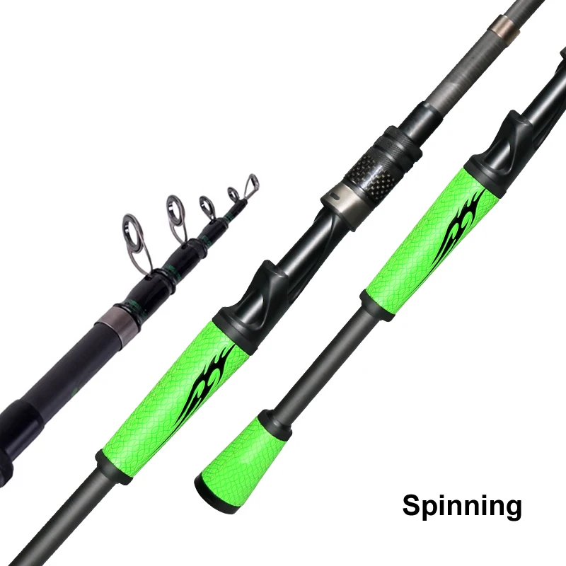 

ILURE 1.98m 2.1m Carbon Telescopic Carbon Fishing Rod MH Power Ultralight Travel Casting Spinning Lure Sea Fishing Rod Carp Fish