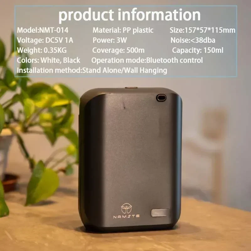 NAMSTE 550m³ Bluetooth Home Perfume Air Freshener New In Electric Aromatic Oasis Essential Small Capacity Wall mounted 150ML