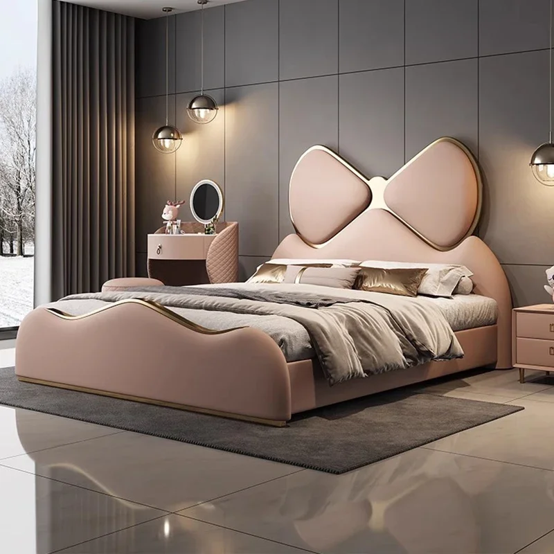

Girls Castle Bed Bedroom Queen Frame Double Massage Bed Princess Sleeping Wooden Human Dog Modern Cama Solteiro Trendy Furniture