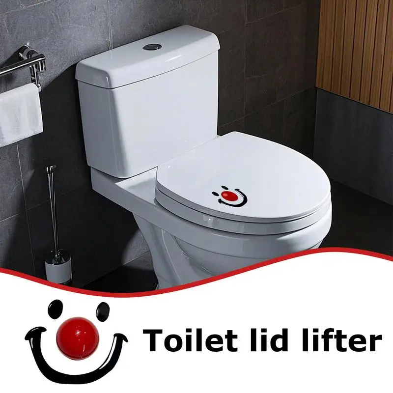 Levantador de tampa de vaso sanitário, alça de elevação, botão em forma de rosto sorridente, peças de reposição, levanta, evitar empurrador para evitar tocar