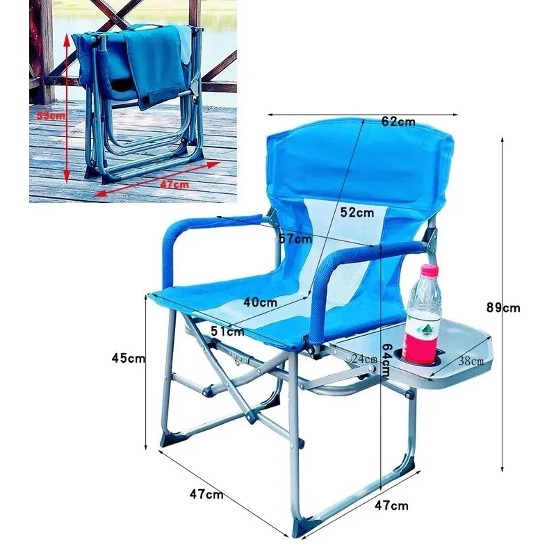 Portable Ultra-Light Oxford Fabric Folding Chair, Camping Chair, Side Table, Nature Hike Beach, Tourist Relax Chair, Outdoor