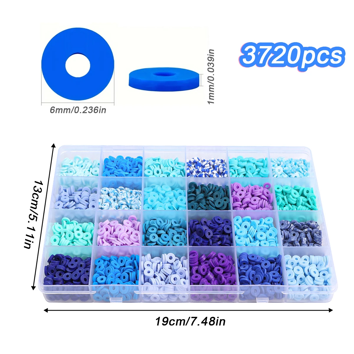 3720pcs Blue Polymer Clay Bead - Jewelry Making Tutorials 评论和价格