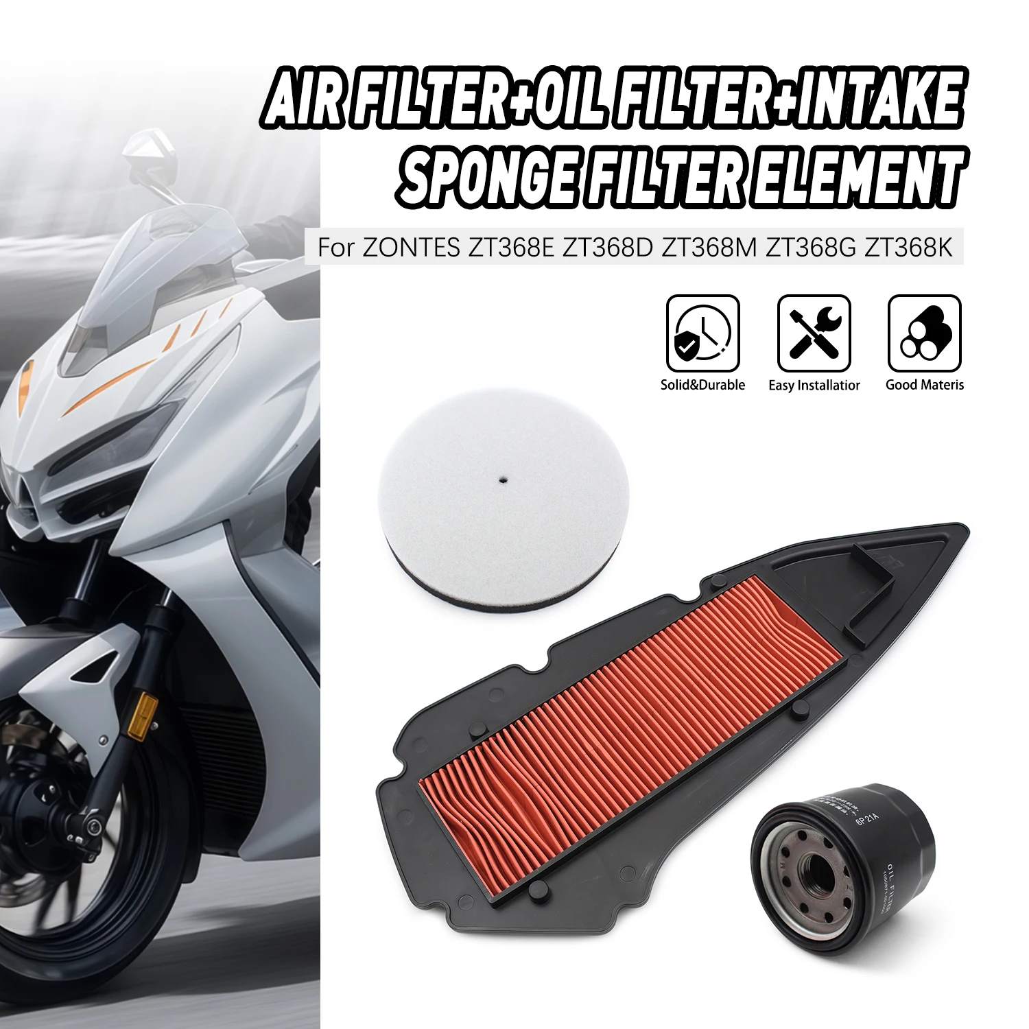 

Motorcycle Engine Air Oil Filter Inlet Sponge Cleaner For Zontes ZT368E ZT368D ZT368M ZT368G ZT368K 368E 368G 368K 368D 368M