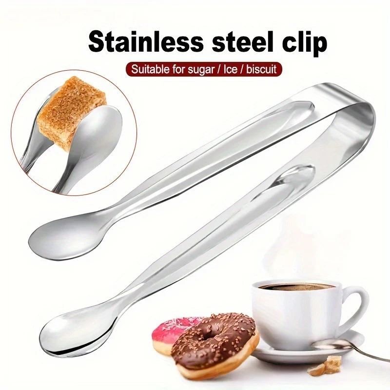 

3pcs Stainless Steel Sugar Cube Tongs Food Grade Metal Lemon Clip Portable Small Barbecue Food Tongs Kitchen Accessories