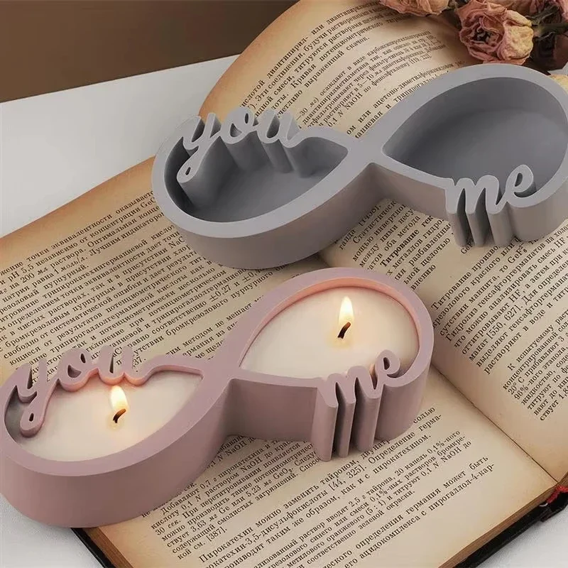 Couple Resin Candle Cup Mirror Silicone Molds DIY Gypsum Aromatherapy Container Jewelry Storage Can Mold Home Handicrafts