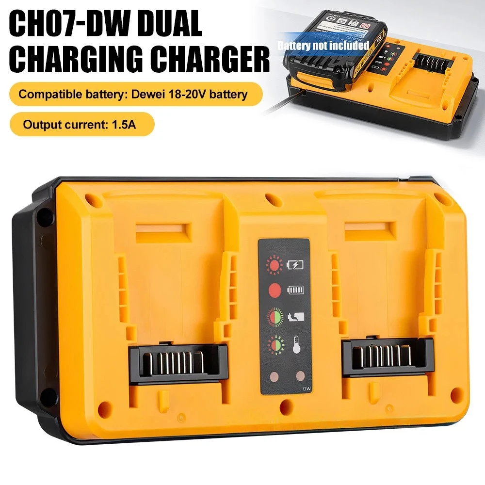 

Portable Dual Ports Fast Charger For Dewalt 18V 20V Lithium Battery Mini Charger Rechargeable DCB207 DCB206 DCB204 DCB203