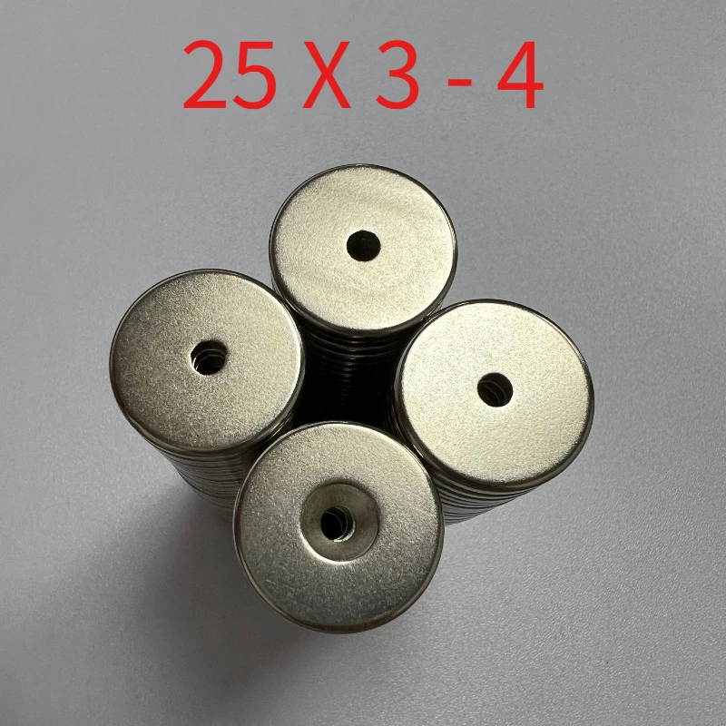 

10pcs/lot Diameter 25mm × Thickness 3mm - Hole diameter 4mm countersunk hole magent 25*3-4mm magnetic steel