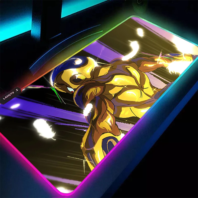 RGB Mouse Pad DBZ Dragon Ball Frieza gamer Large LED Keyboard NonSlip Rubber Computer Carpet Desk Mat Gamer Backlight MousePad