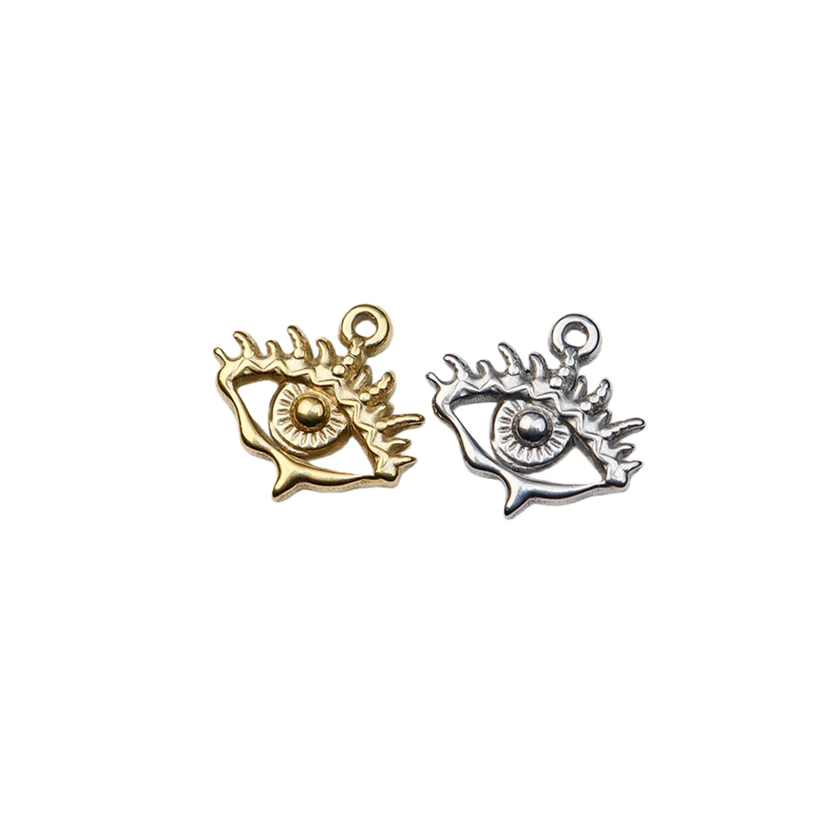 5pcs Casting Stainless Steel Eyes  Coin Charms Pendant DIY Fashion Jewelry Necklace Earrings Bracelets Handmaking PVD Plate