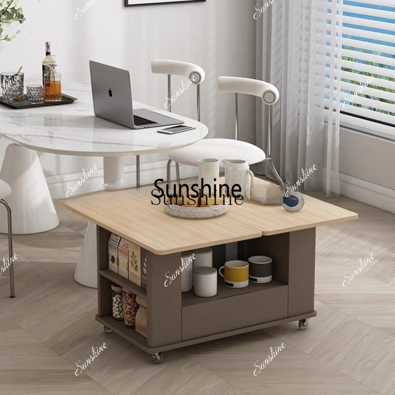 Square coffee table living room home modern simple high value niche cart customizationX