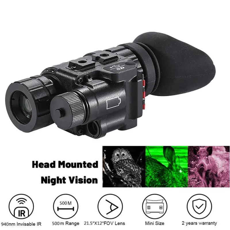 

Helmet Night Vision Monocular 1080P 8X Zoom Night Vision 500m WIFI APP IOS Green E-Compass IP67 6 Reticles for Hunting CS Game