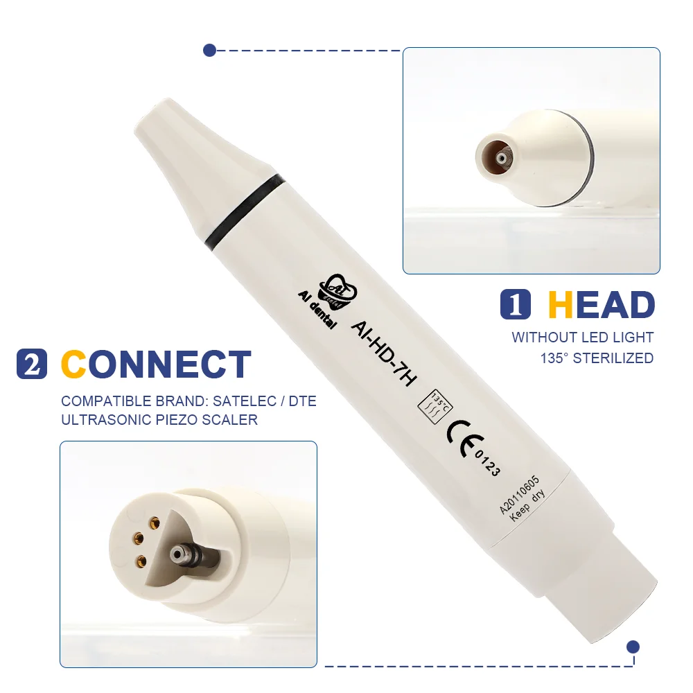 AI-HW/HD Single Water Spray LED Piezo Air Scaler Dental Handpiece Portable Teeth Whitening Surgical Tools Ultrasonic Detechable