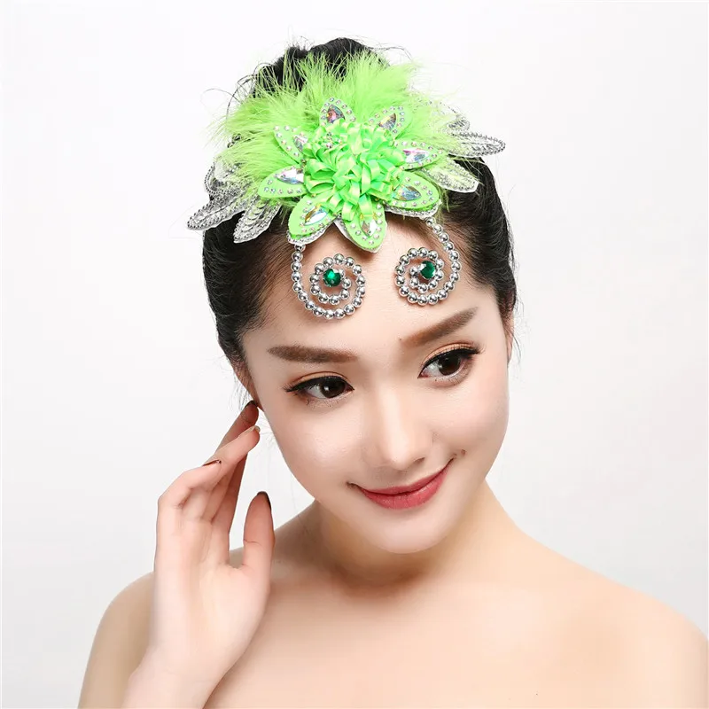 Women Dance Headdress Stage Performance Dance Head Flower Tiara Chinese Headdress Dance Performance Hair Accessories