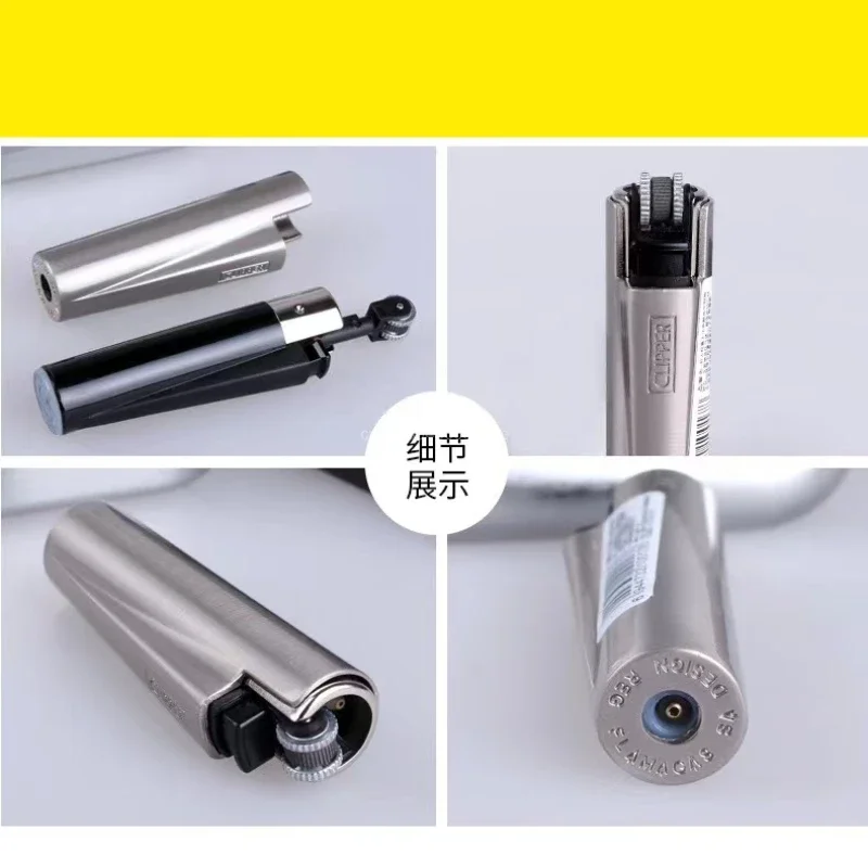 New Clipper Butane Gas Lighter Metal Nylon Explosion Proof Portable Grinding Wheel Gas Lighter Gift for Men