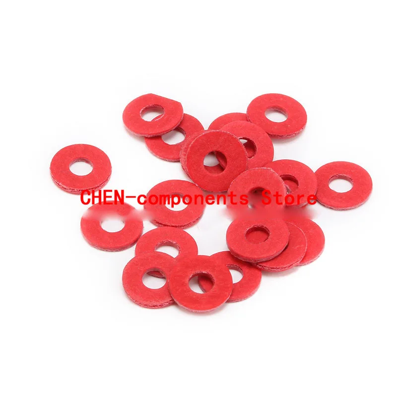 100PCS/lot M3 flat washer insulating washer red paper meson fastening gasket inner diameter 3MM outer edge 8MM Free Shipping