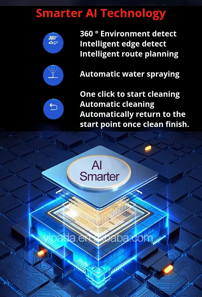 Smart AI Window Cleaning Robot 5600pa Suction Power 100ml Intelligent Automatic Glass Cleaner Robotic Vacuum Cleaning Products