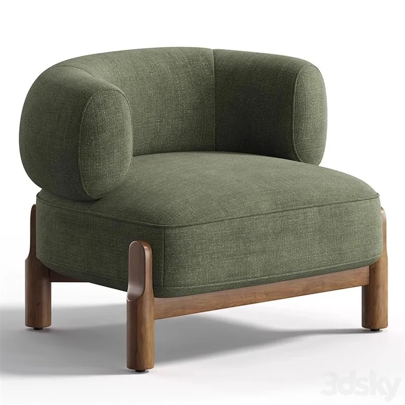 

Nordic light luxury solid wood sofa chair designer living room balcony leisure hotel cafe reception negotiation chair