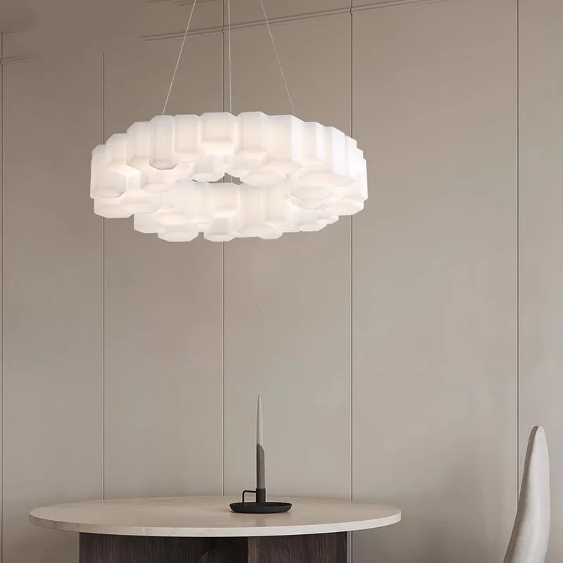 

AiPaiTe Modern white irregularly Ceiling chandelier led rounded light for living room bedroom dining room Home decorations