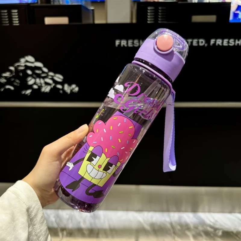 Botella de agua de dibujos animados de 700ML para niños con pajita, artículos para beber portátiles a prueba de fugas para viajes escolares, regalo para niños, perfecto para vacaciones