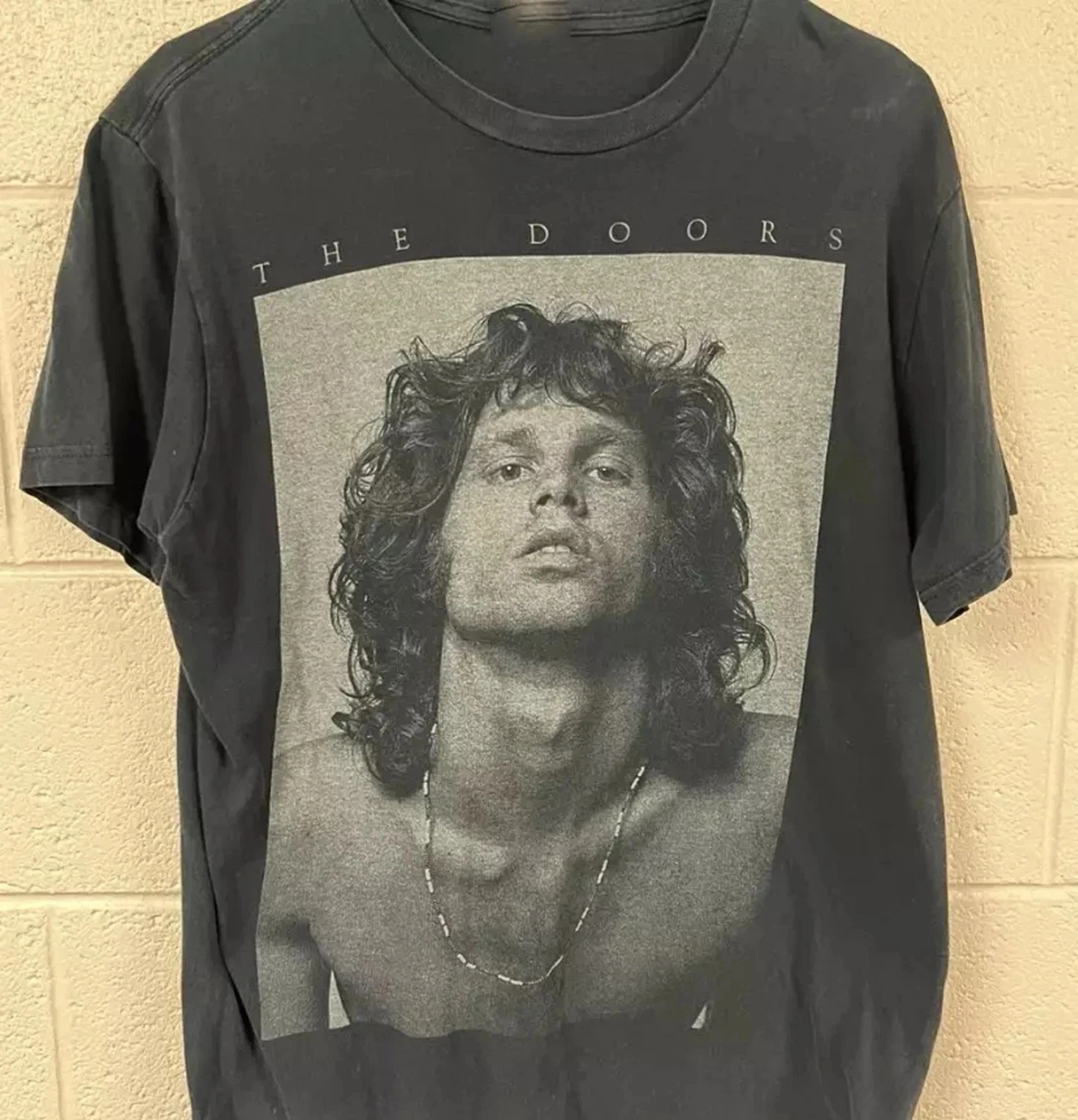 Rock Band The Doors Jim Morrison Poster Print T-Shirt Men Women O-neck Cotton Summer New Tee Retro Style Harajuku Oversized Tops - view 2