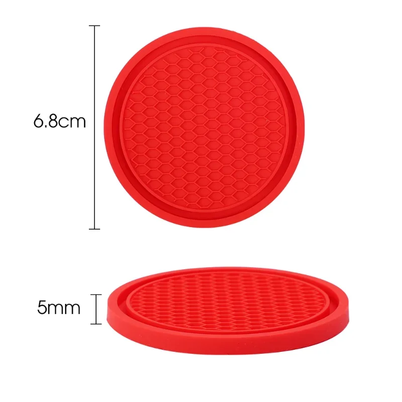 Car Coaster Anti-Slip Silicone Water Cup Pad Car Interior Bottle Cup Mat Cup Holder Pad Decor Auto Accessories