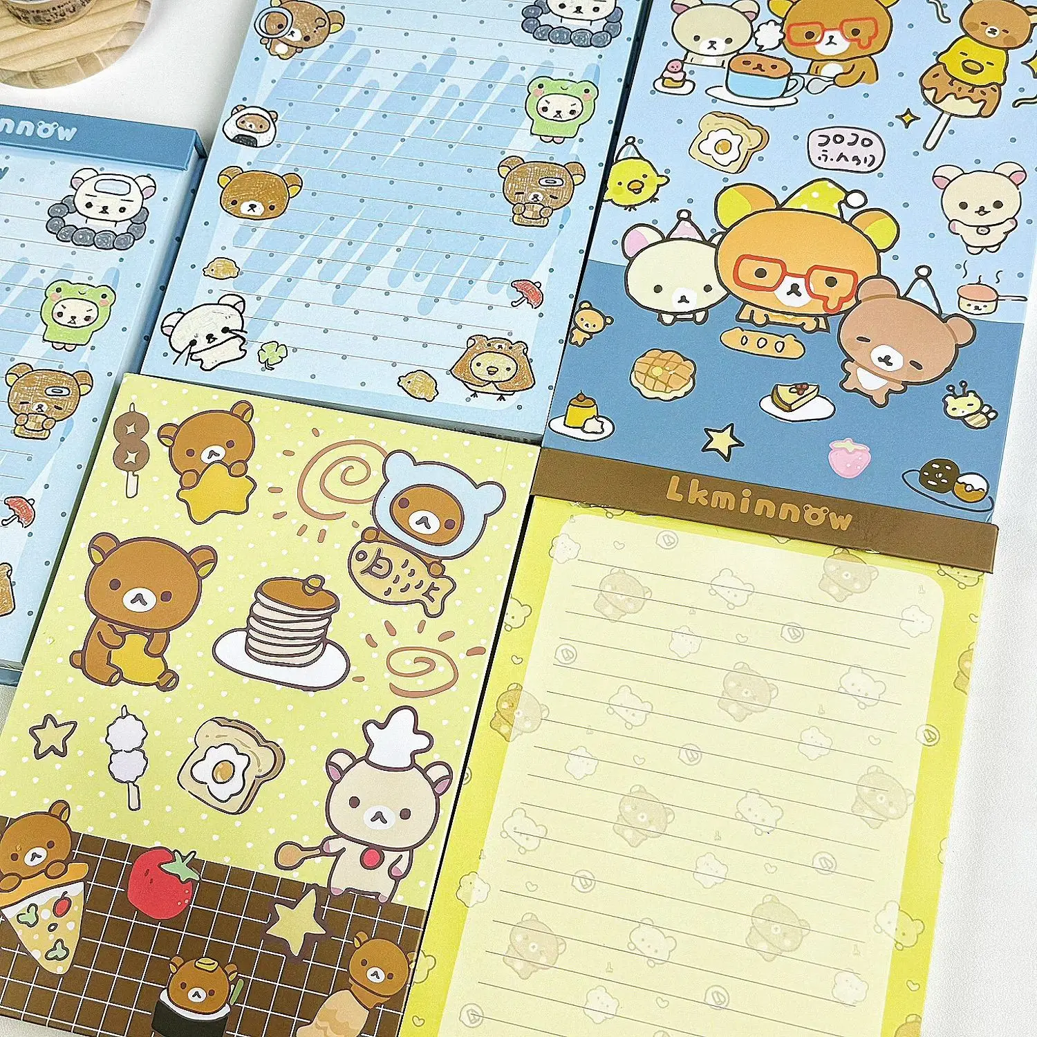 Rilakkuma Cartoon Clipboard Notebook, Ins Aesthetic Tear‑Away Notepad, Portable Message Memo Book for Students
