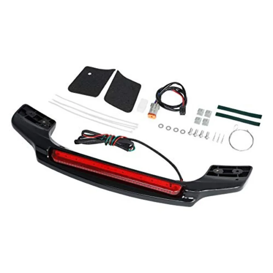 Levendige Zwarte LED Licht Spoiler Kofferbak voor Harley King Razor Gehakte Kofferbak Bagage Electra Glide Road Glide Street Glide 1997-2013