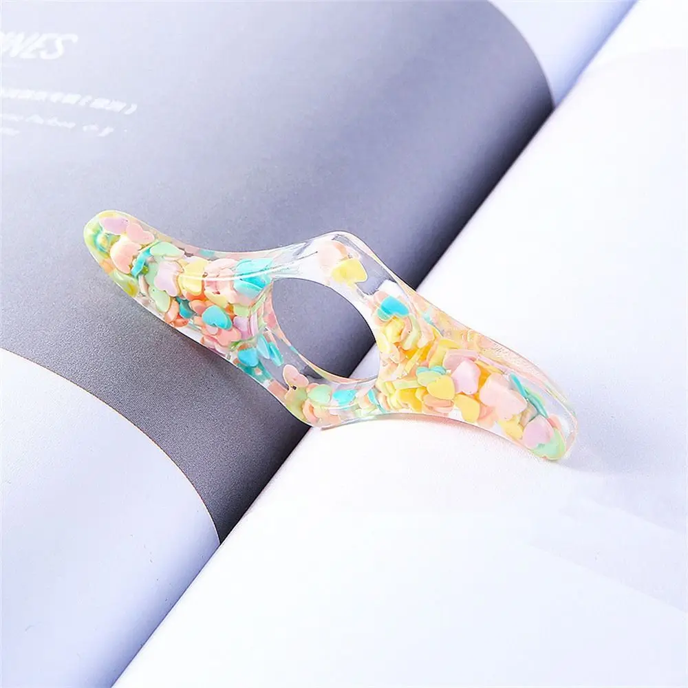 Handmade Bookmark Thumb Book Support Petal Reading Aids Book Page Holder Acrylic Convenient Book Page Spreader Stationery