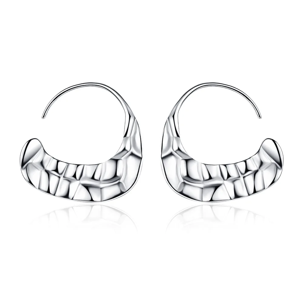 Vintage Earrings Lozenge Shaped Earrings Metal Circle Accessory 2024 New Trend Women Fashion Stamp 925 Sterling Silver Jewelry