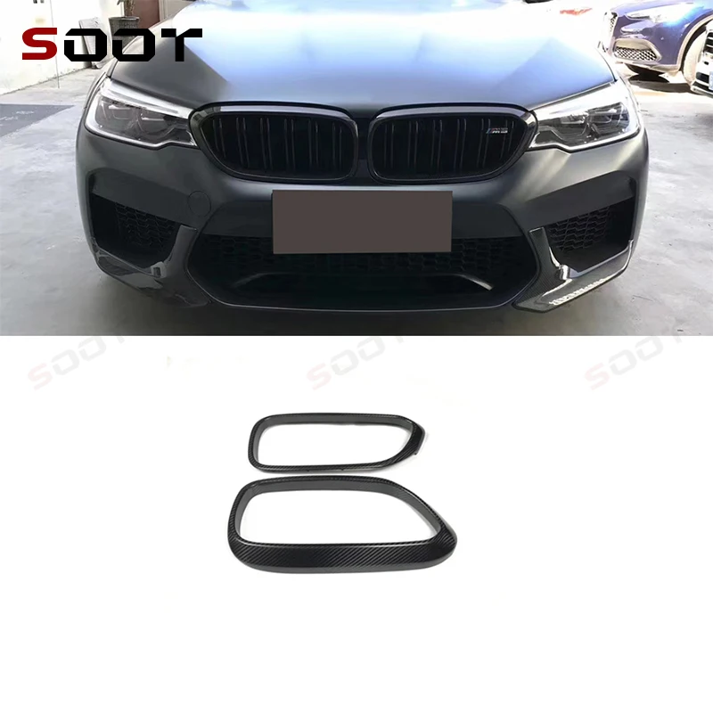 For  BMW 5 Series M5 F90 G30 G38 2017-2020 Carbon fiber Grille Glossy Black Color Plastic Front Bumper Auto Decor Gril body kit