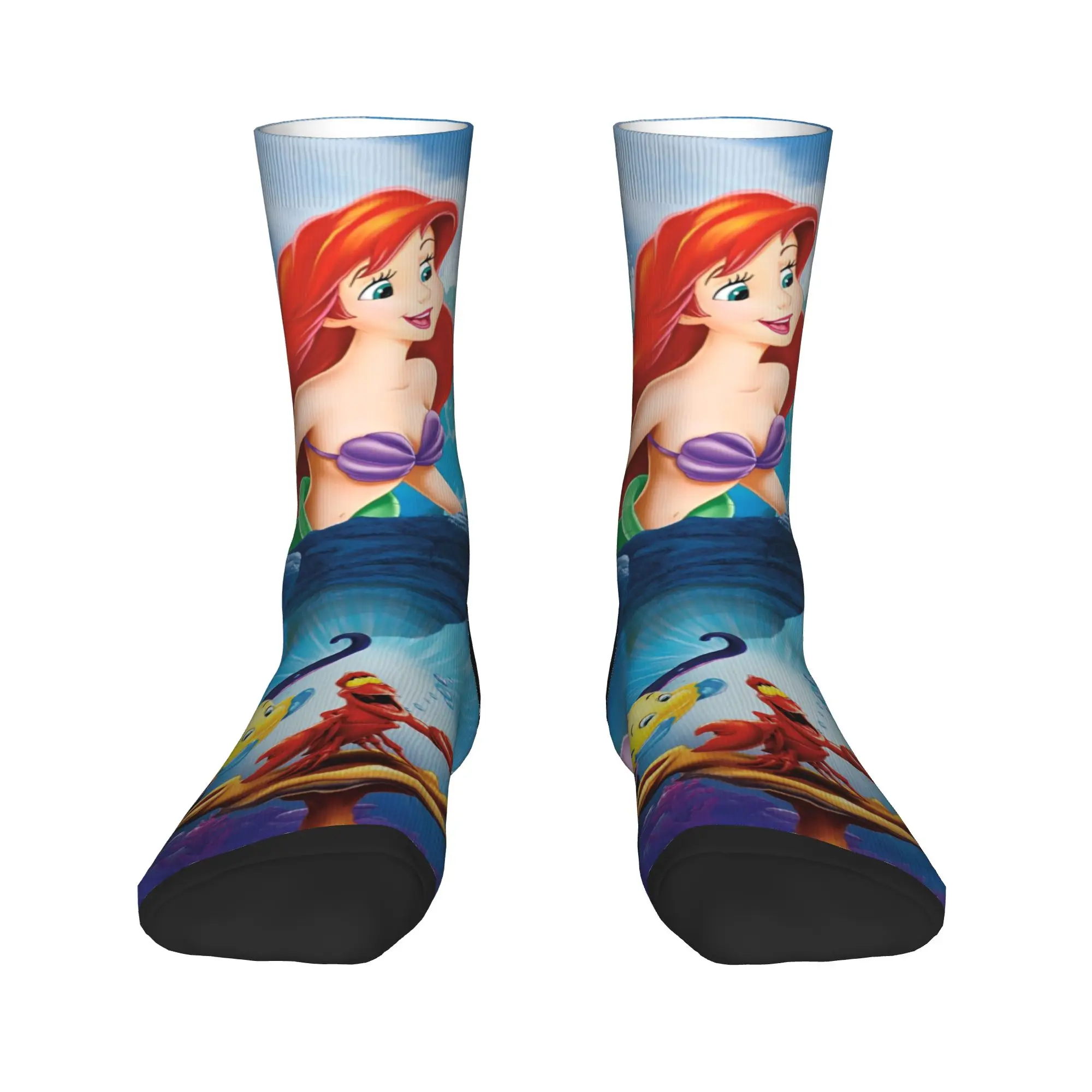 Men Socks The Little Mermaid Cartoon   Stockings Autumn Gothic Breathable Socks Custom Running Sports Non Skid Socks